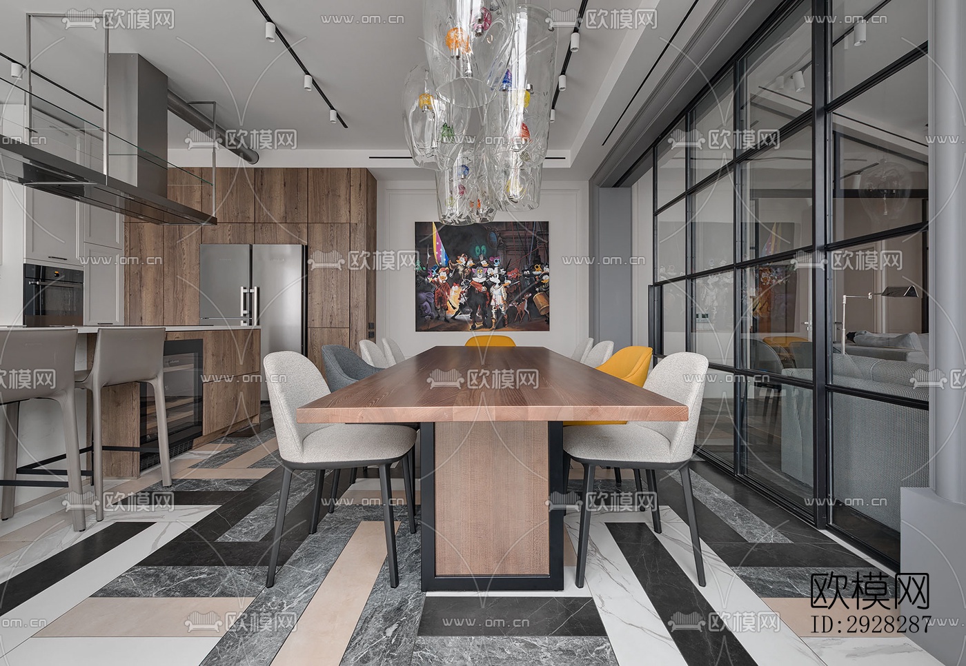 现代平层效果图下载（渲染图5）