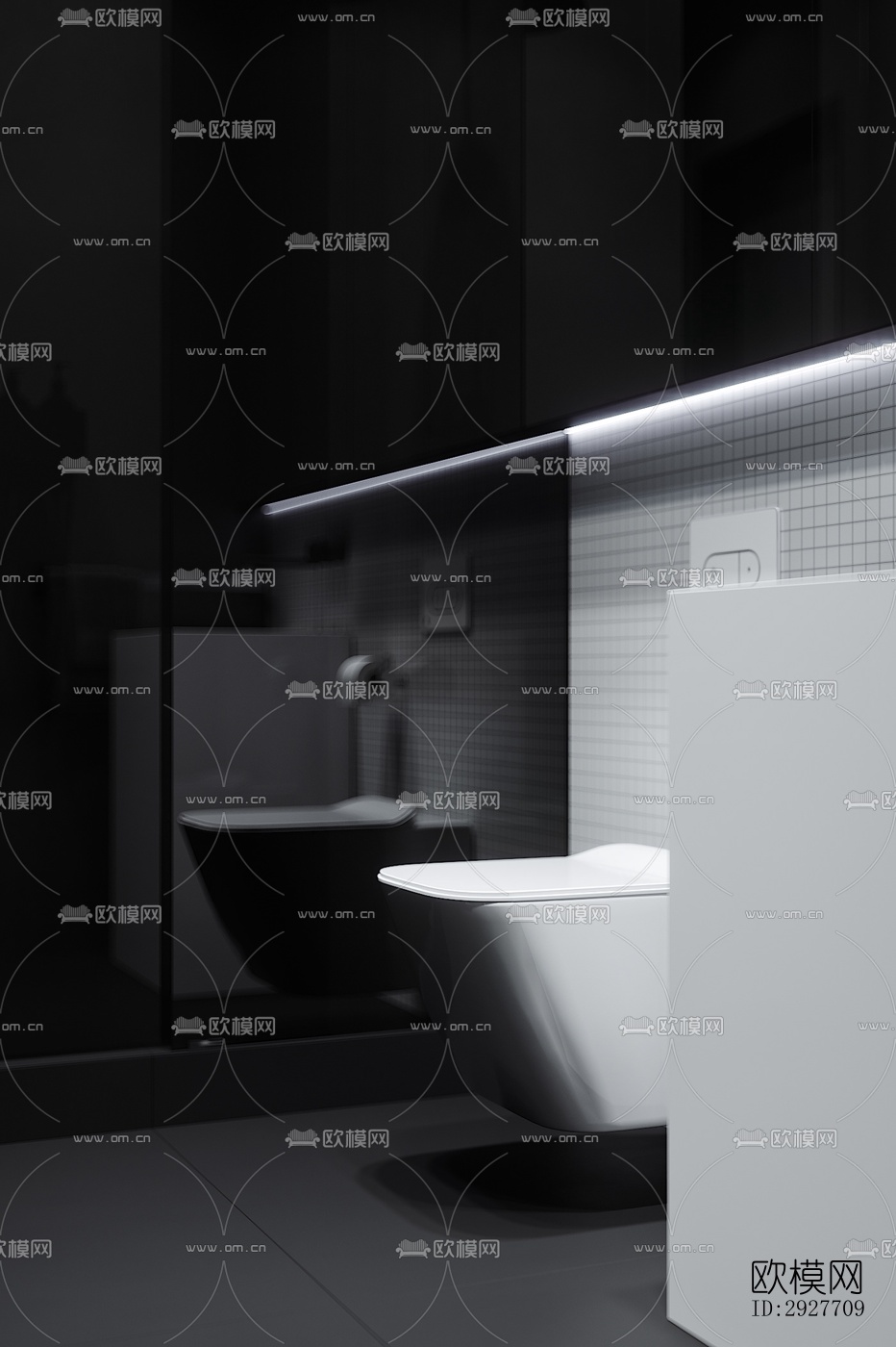 高级灰别墅效果图下载（渲染图9）