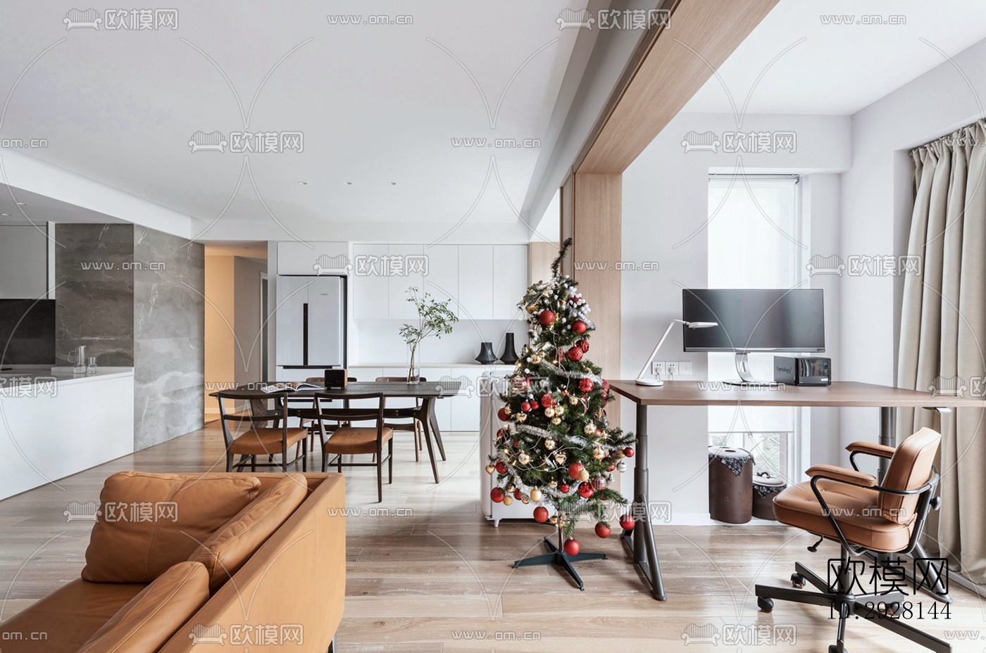 北欧平层效果图下载（渲染图2）