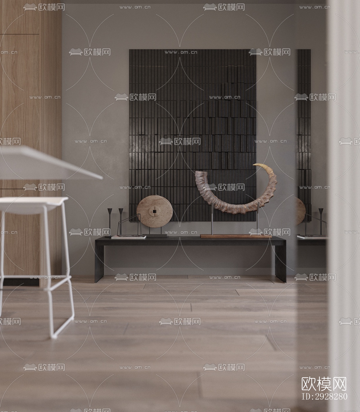 现代平层效果图下载（渲染图12）