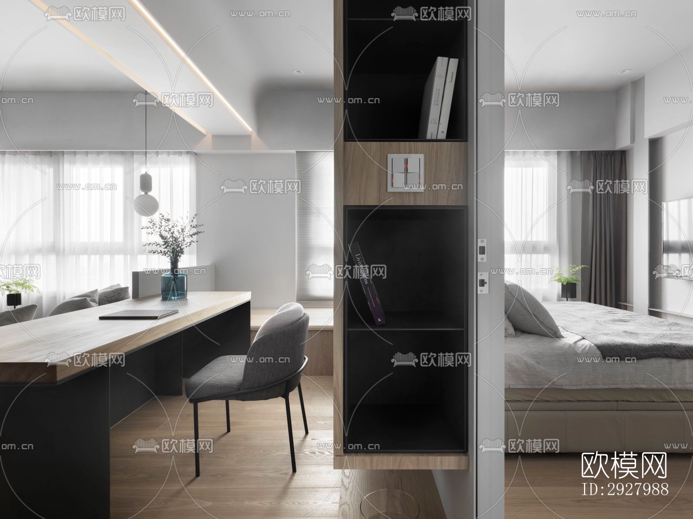 现代公寓效果图下载（渲染图3）