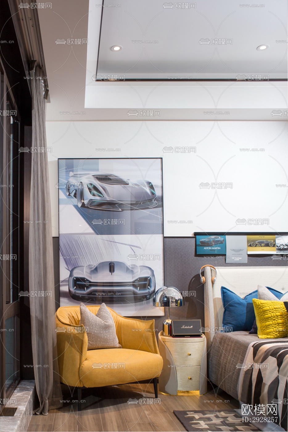 新中式平层效果图下载（渲染图8）