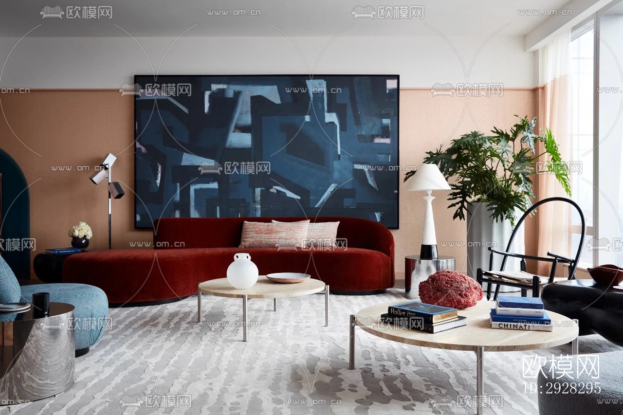 现代平层效果图下载（渲染图12）