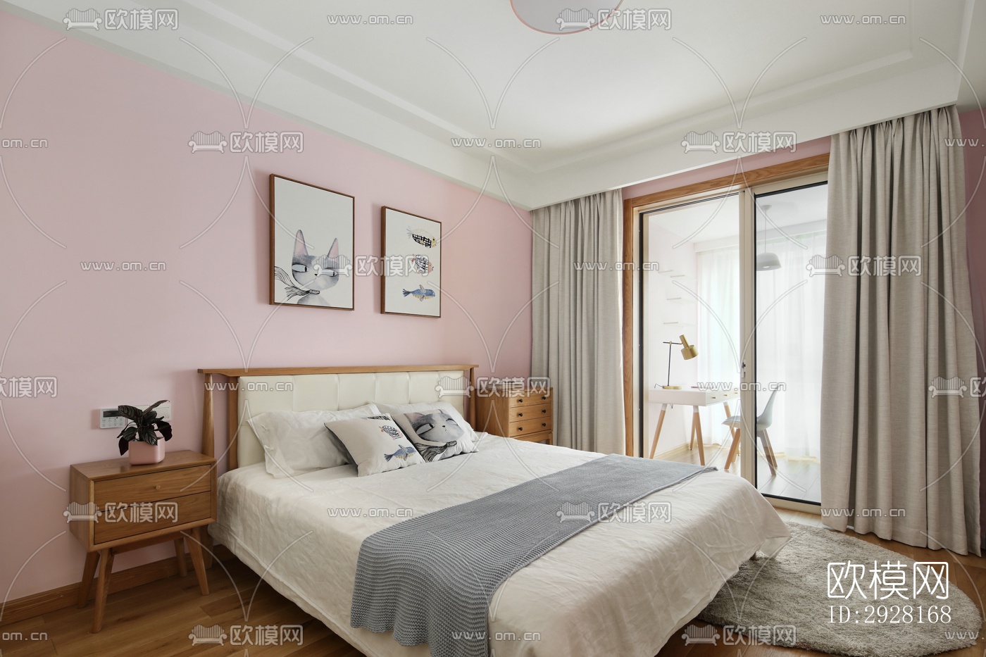 新中式平层效果图下载（渲染图8）