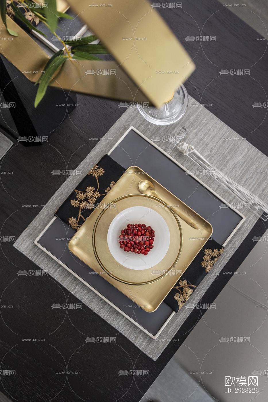 新中式平层效果图下载（渲染图19）