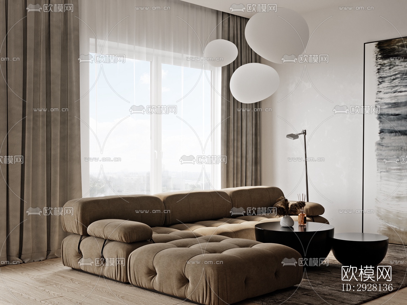 侘寂平层效果图下载（渲染图13）