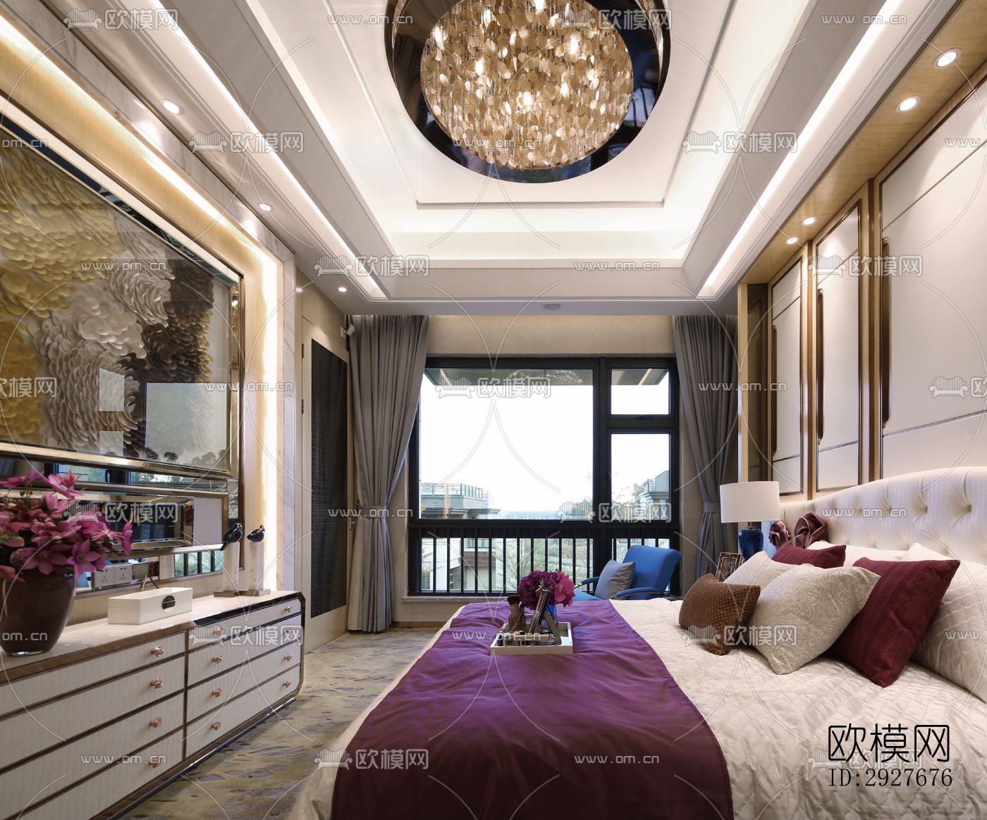 新中式别墅效果图下载（渲染图9）