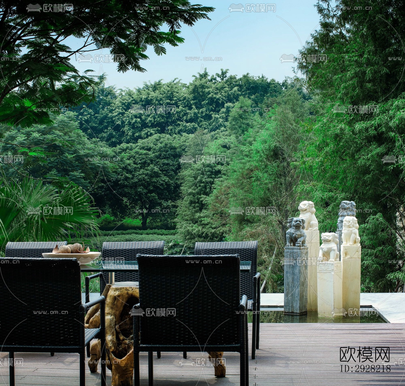 新中式平层效果图下载（渲染图2）