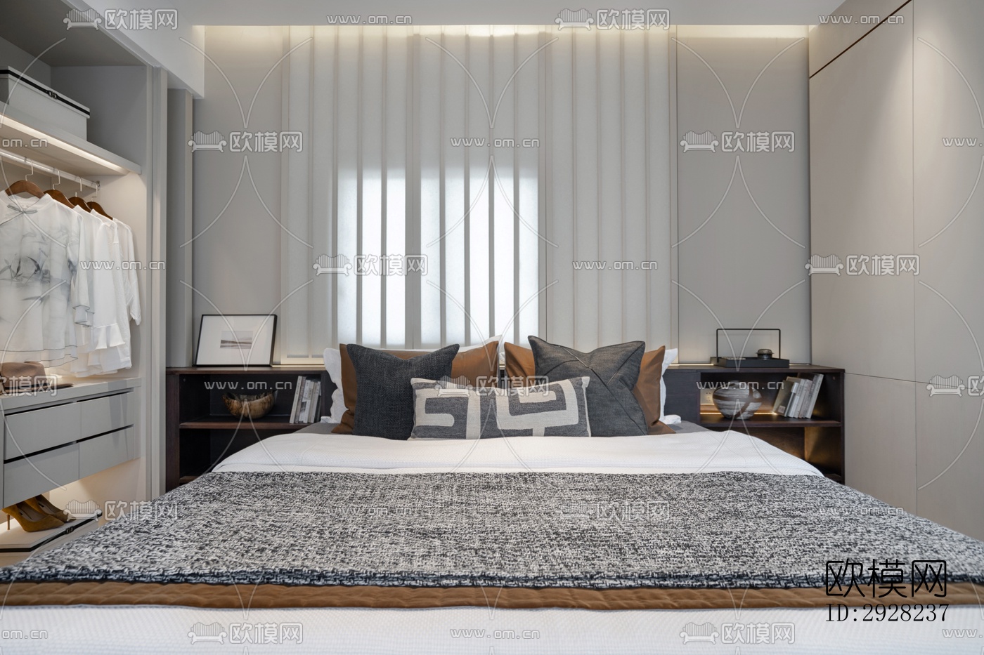 新中式平层效果图下载（渲染图15）