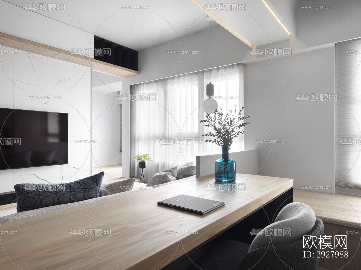 现代公寓效果图下载（渲染图11）