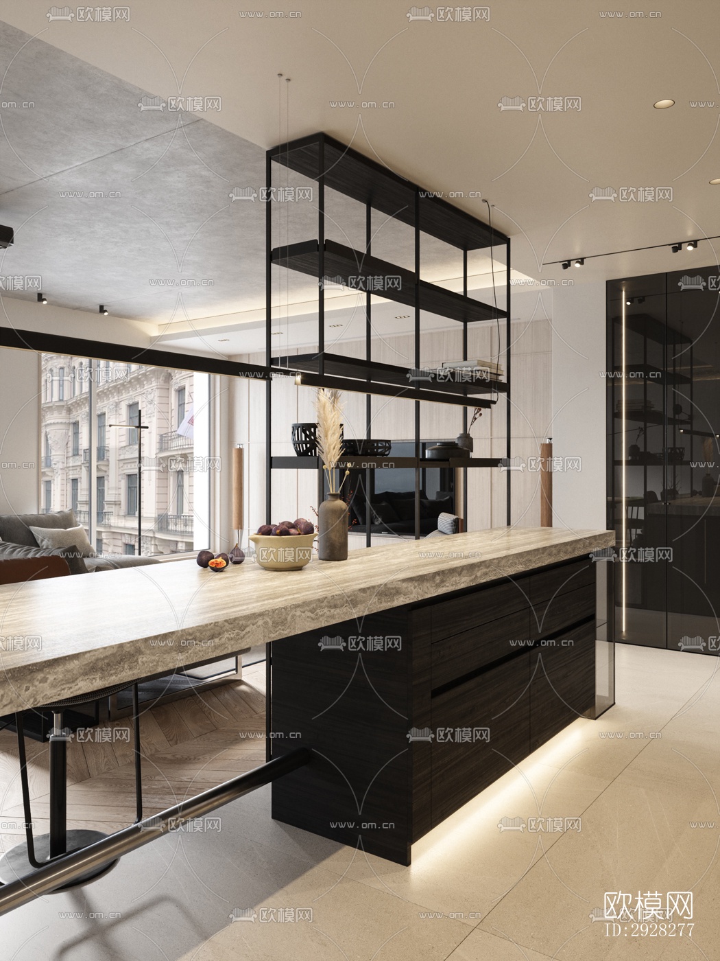 现代平层效果图下载（渲染图15）