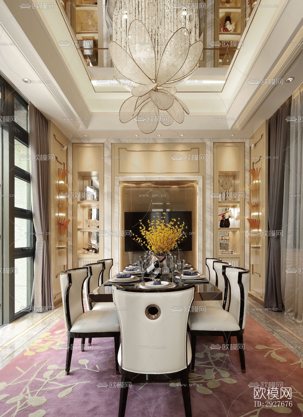 新中式别墅效果图下载（渲染图5）