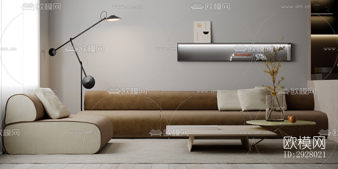 现代公寓效果图下载（渲染图1）