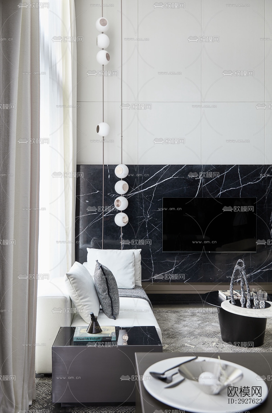 现代复式效果图下载（渲染图11）