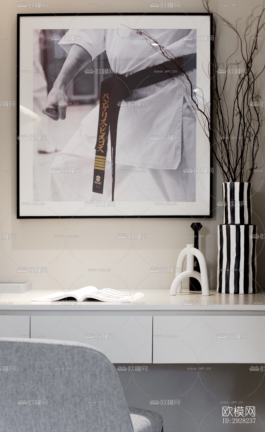 新中式平层效果图下载（渲染图13）