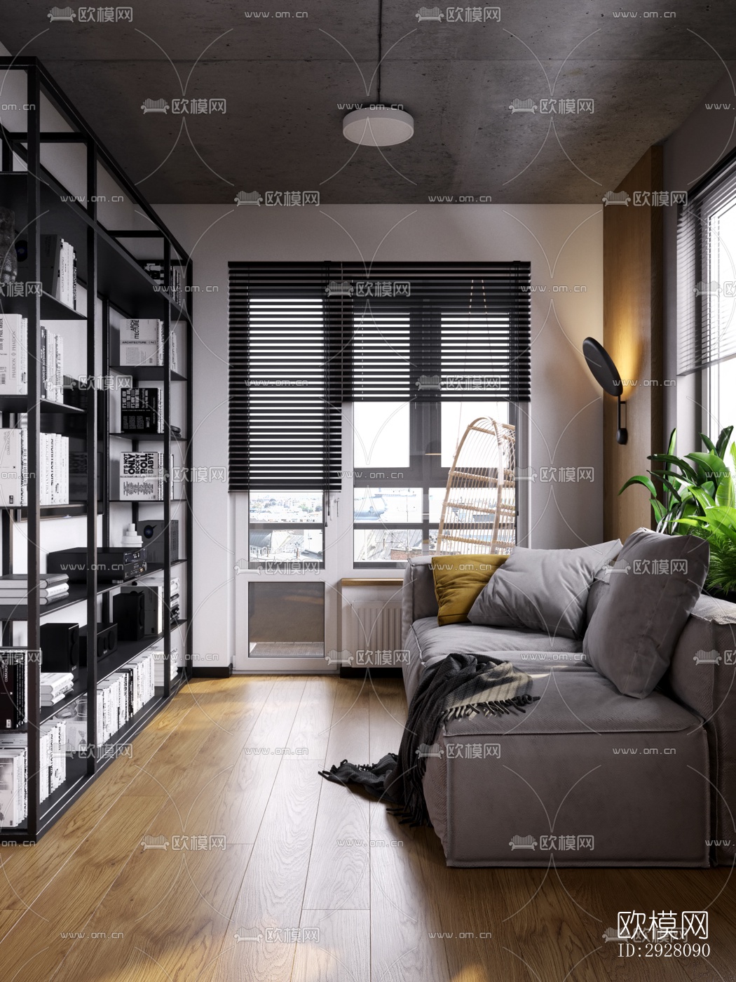 高级灰公寓效果图下载（渲染图11）