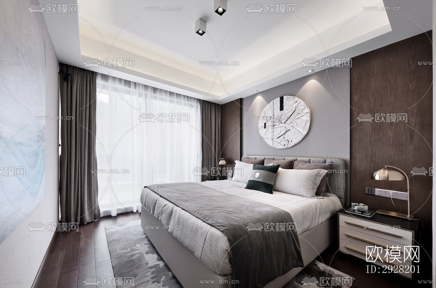 新中式平层效果图下载（渲染图14）