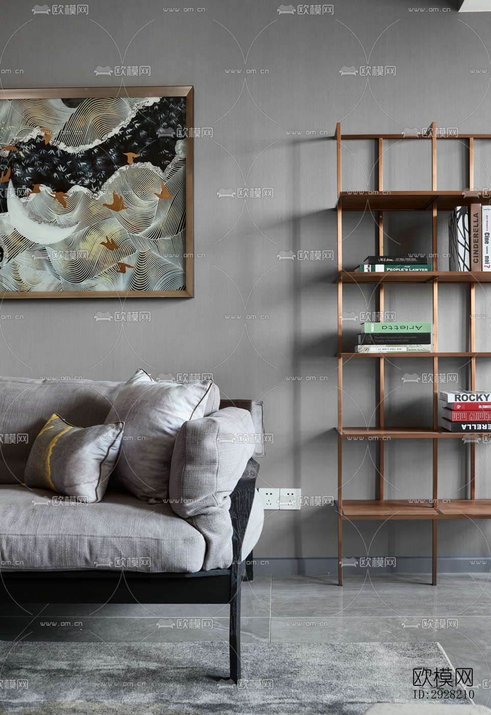 新中式平层效果图下载（渲染图8）