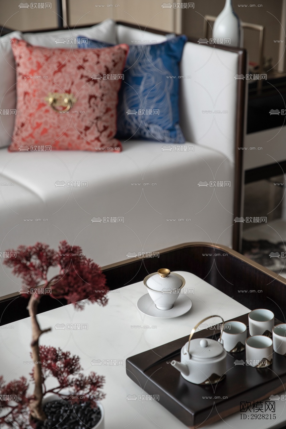 新中式平层效果图下载（渲染图9）