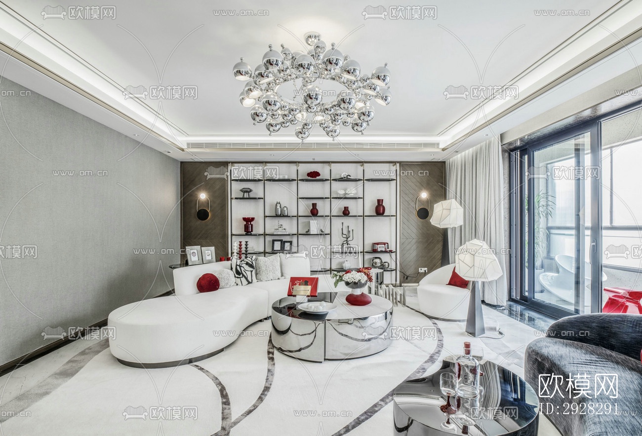 现代平层效果图下载（渲染图11）