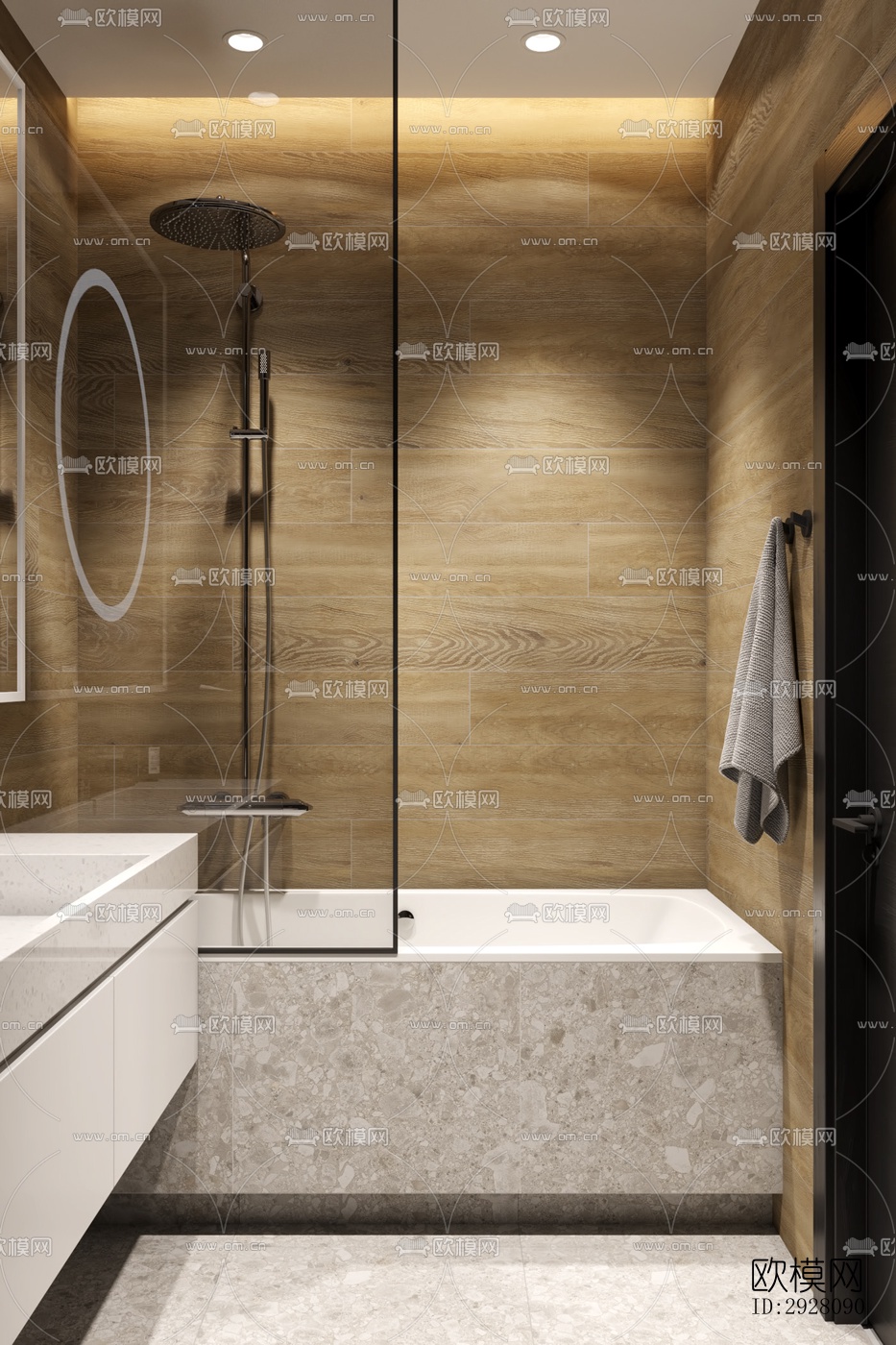 高级灰公寓效果图下载（渲染图10）