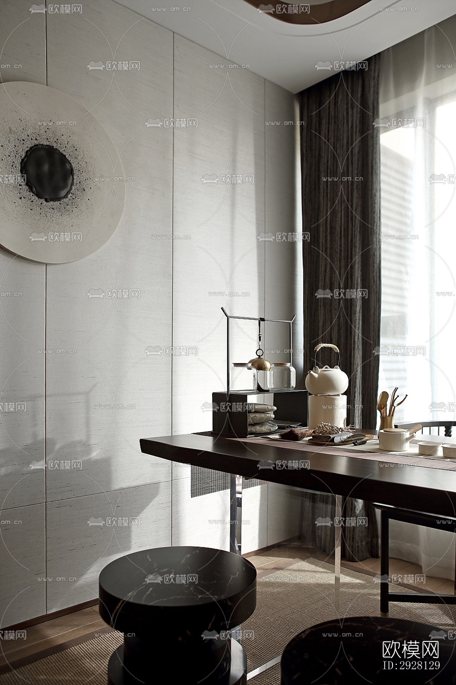 中式平层效果图下载（渲染图2）