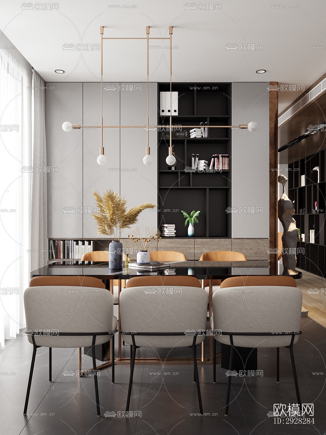 现代平层效果图下载（渲染图6）