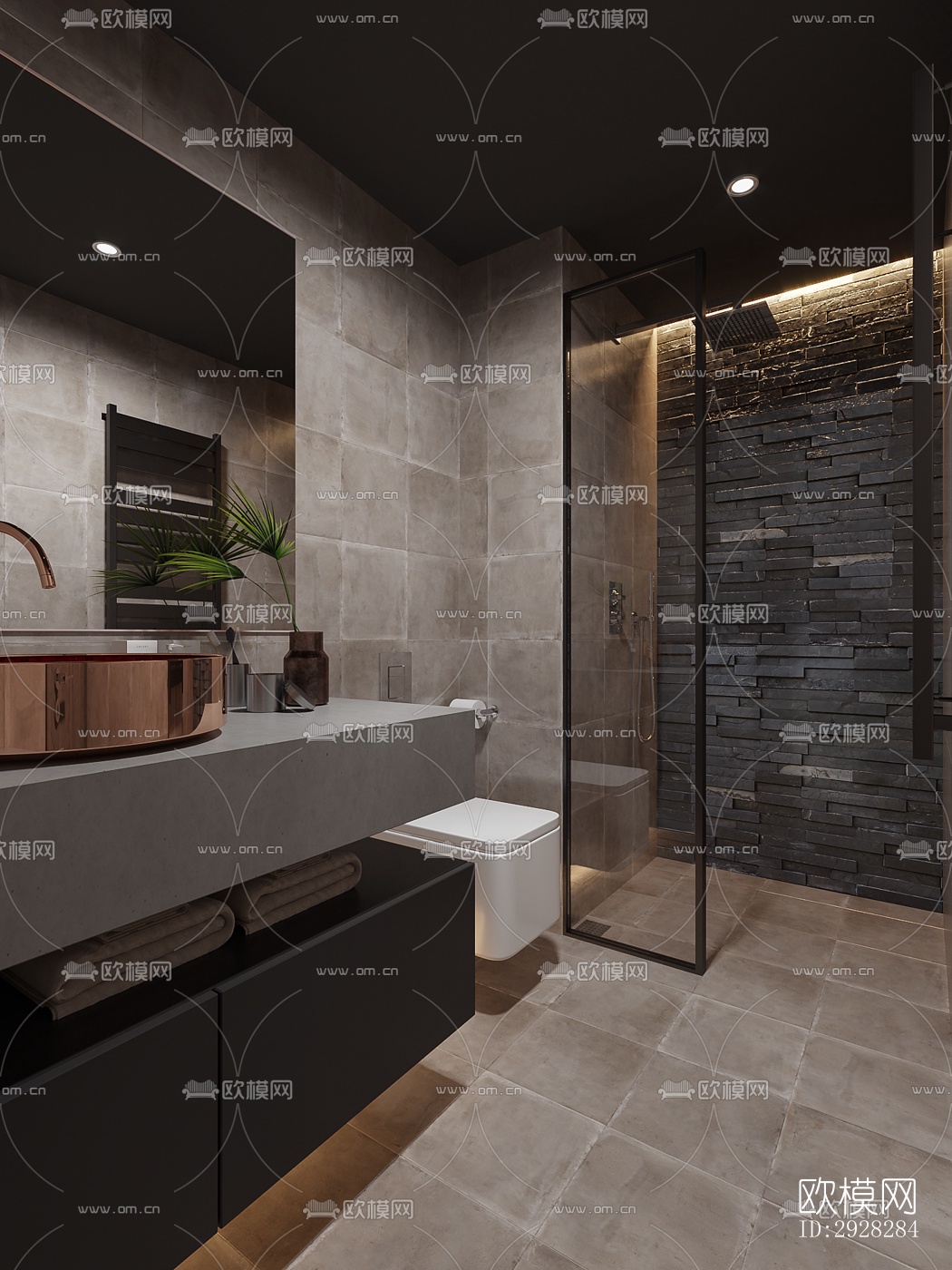 现代平层效果图下载（渲染图8）