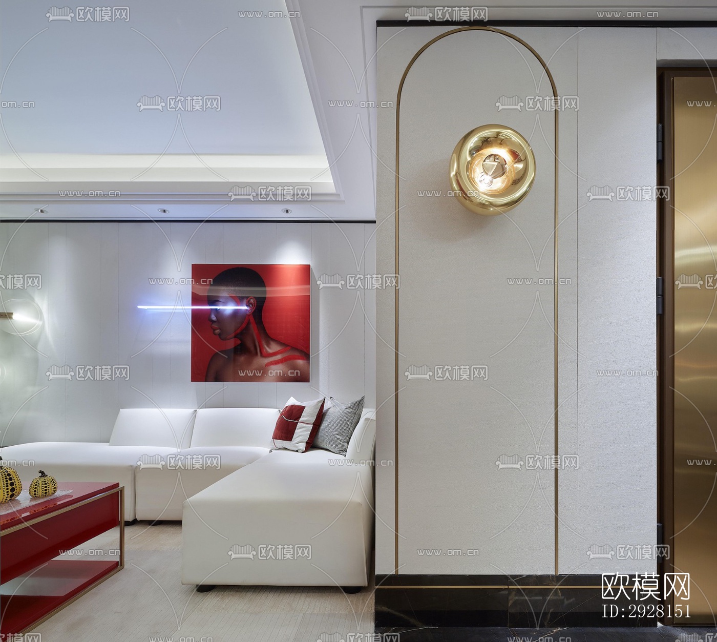 后现代平层效果图下载（渲染图7）