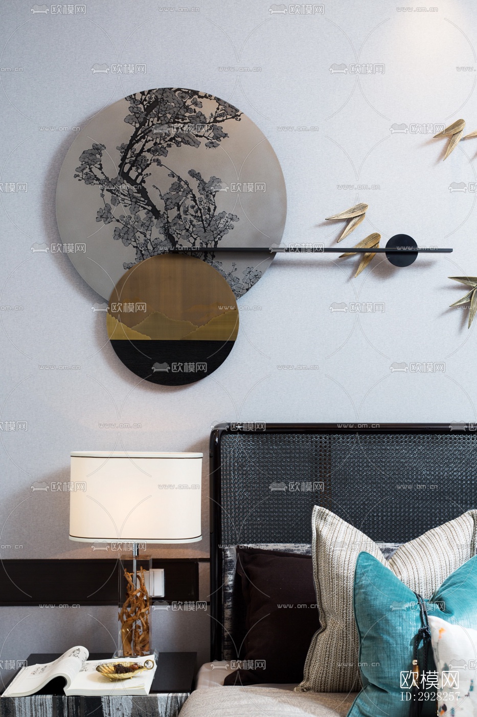 新中式平层效果图下载（渲染图11）