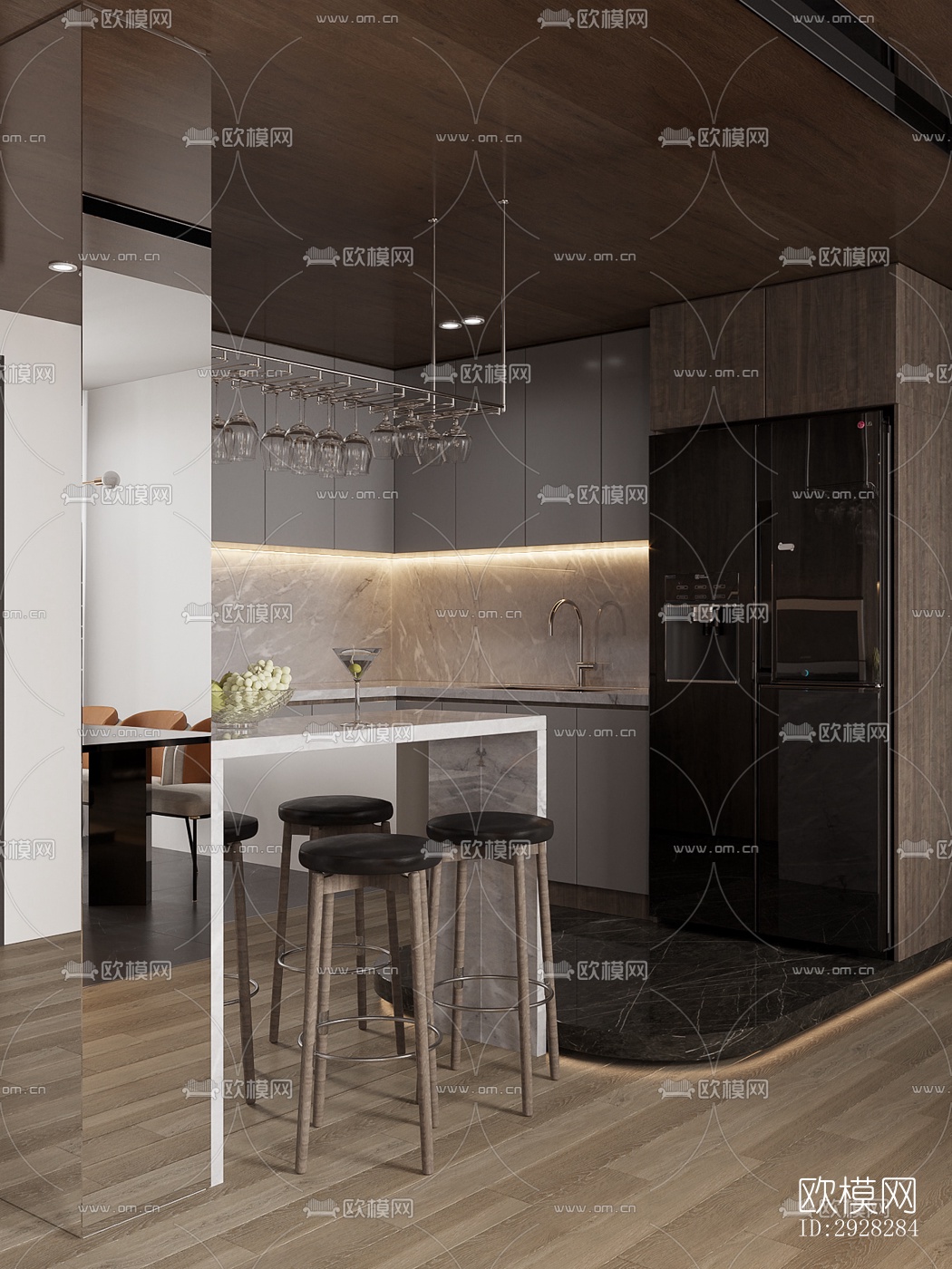 现代平层效果图下载（渲染图2）