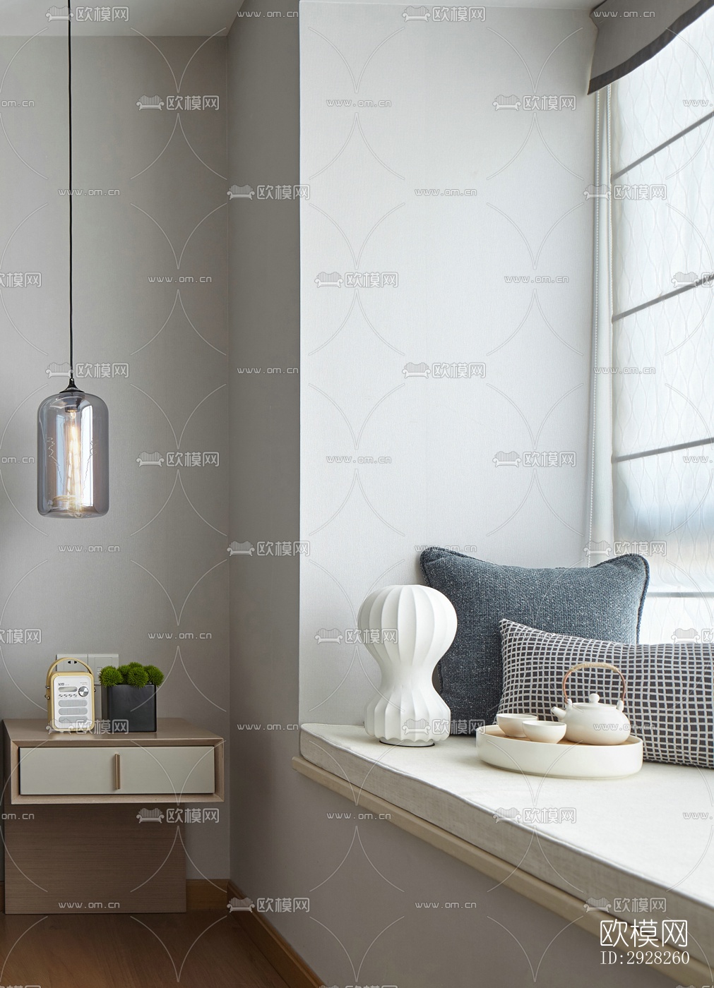 新中式平层效果图下载（渲染图6）