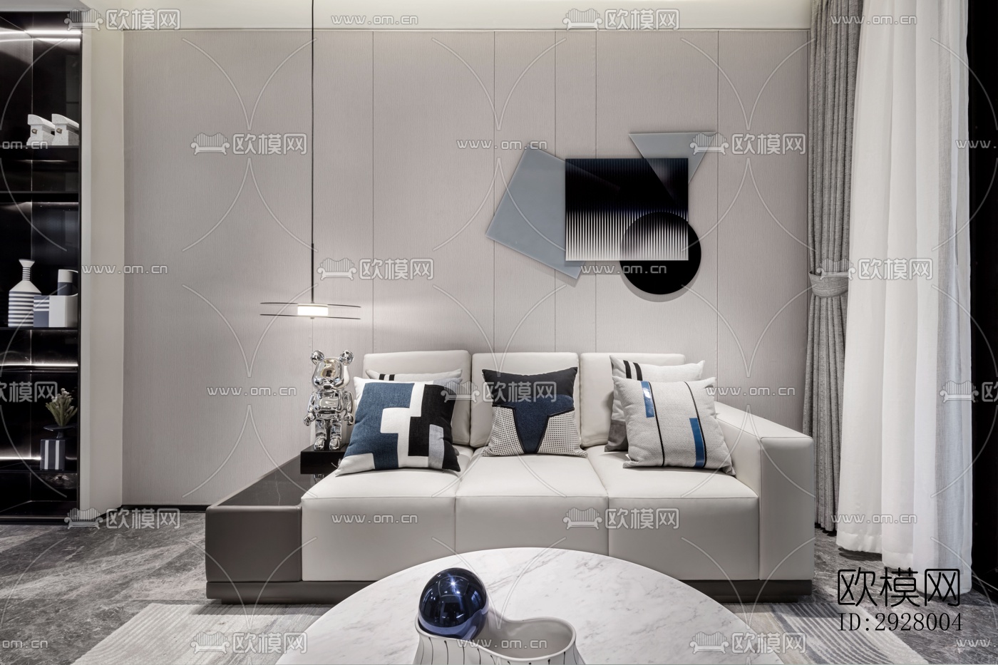 现代公寓效果图下载（渲染图2）