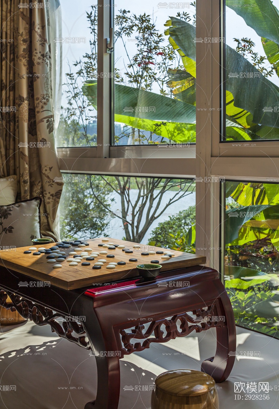 新中式平层效果图下载（渲染图8）