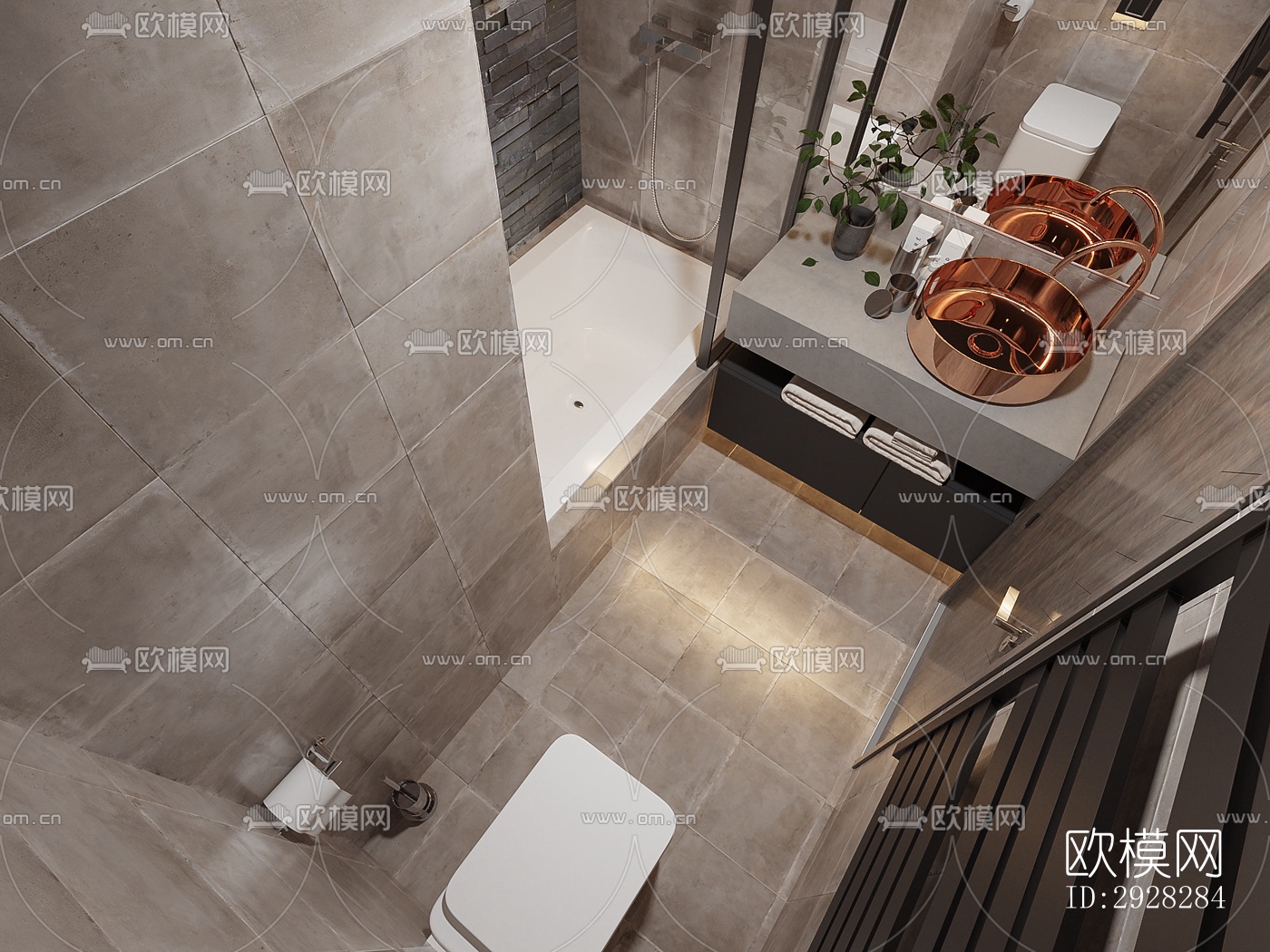 现代平层效果图下载（渲染图13）