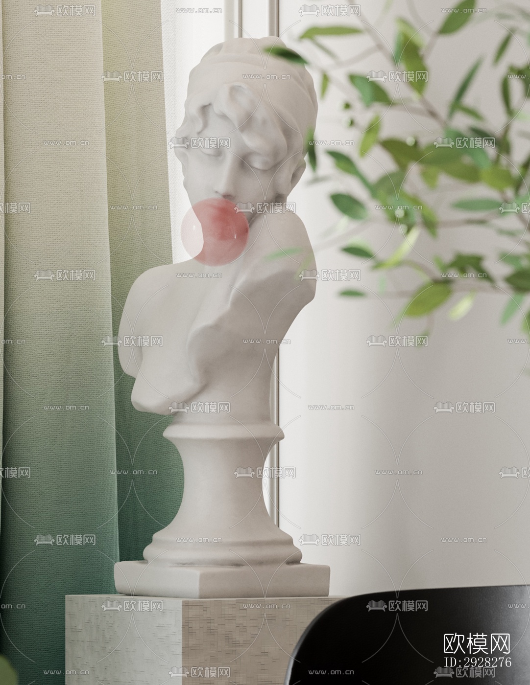 欧式平层效果图下载（渲染图2）