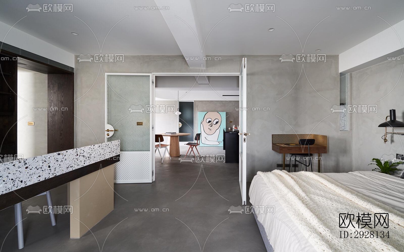 侘寂平层效果图下载（渲染图10）