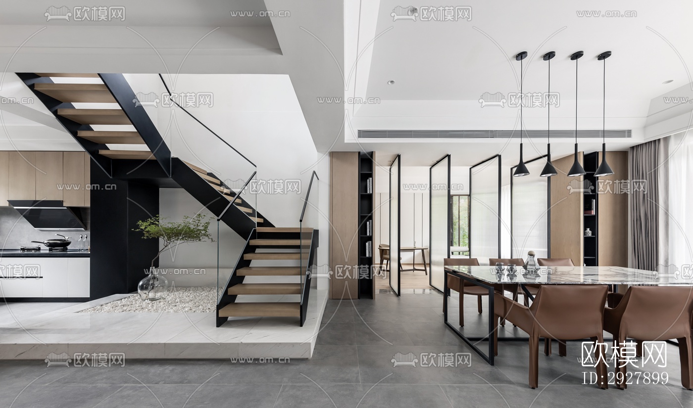 现代复式效果图下载（渲染图19）