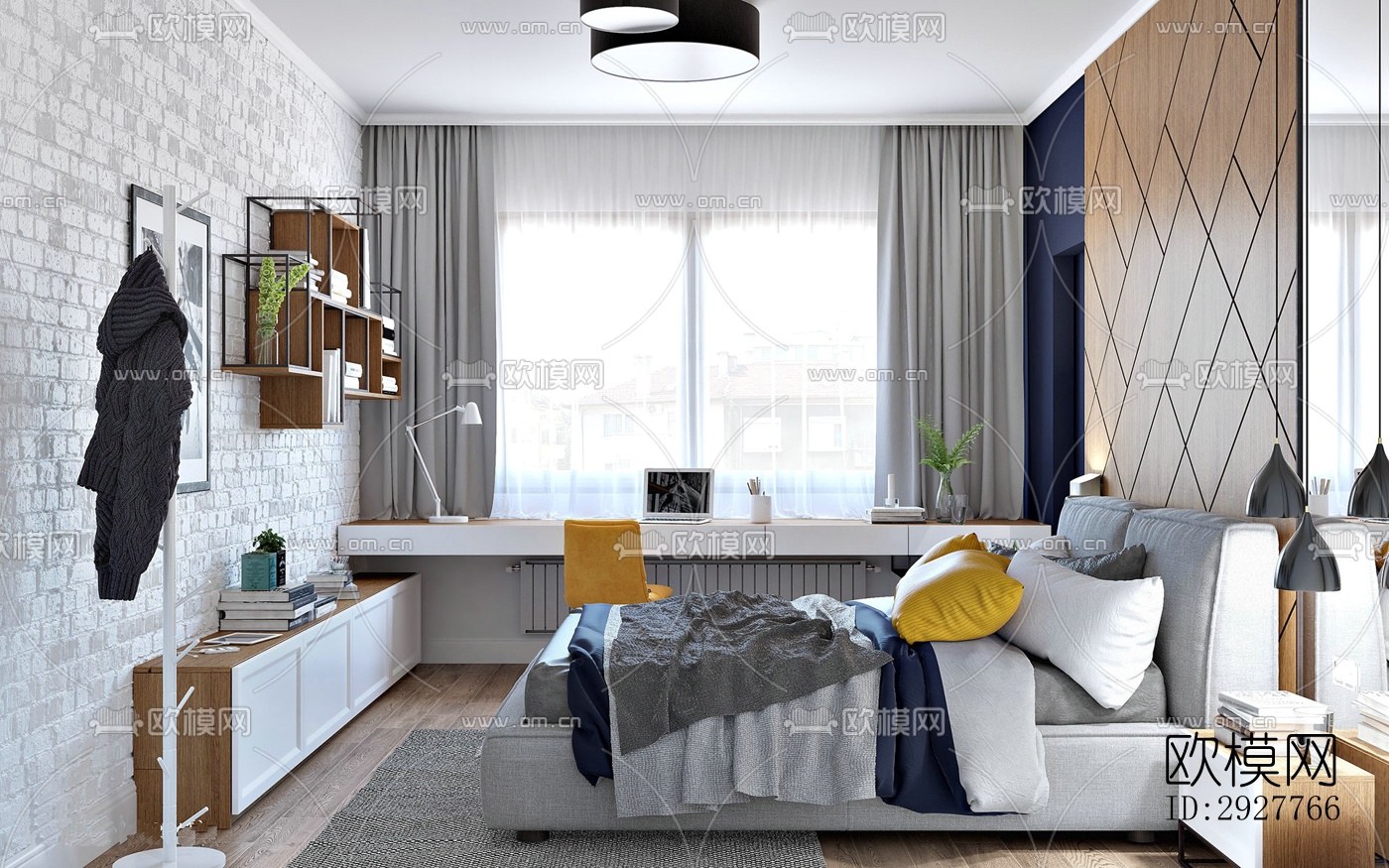 北欧公寓效果图下载（渲染图6）