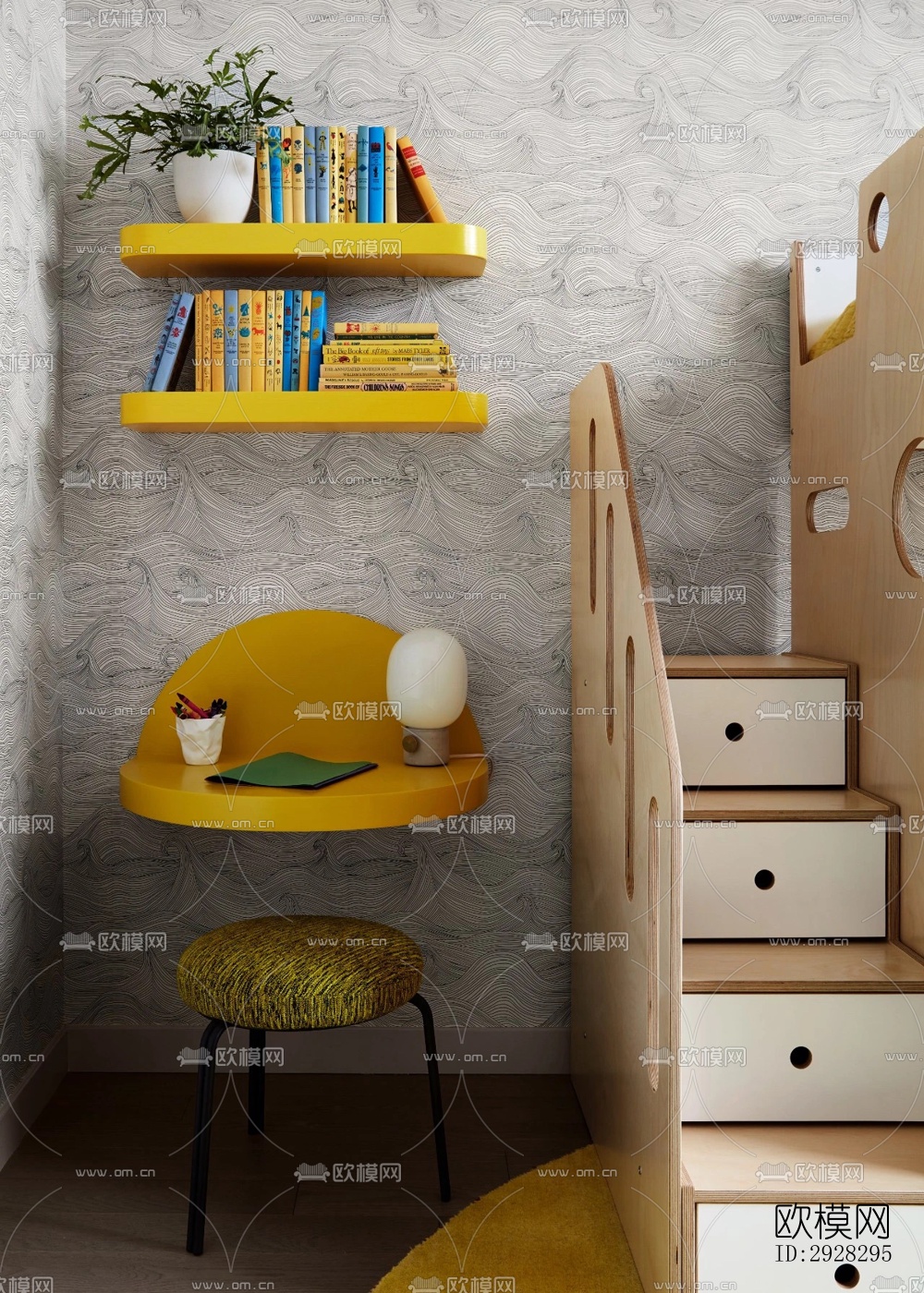 现代平层效果图下载（渲染图5）