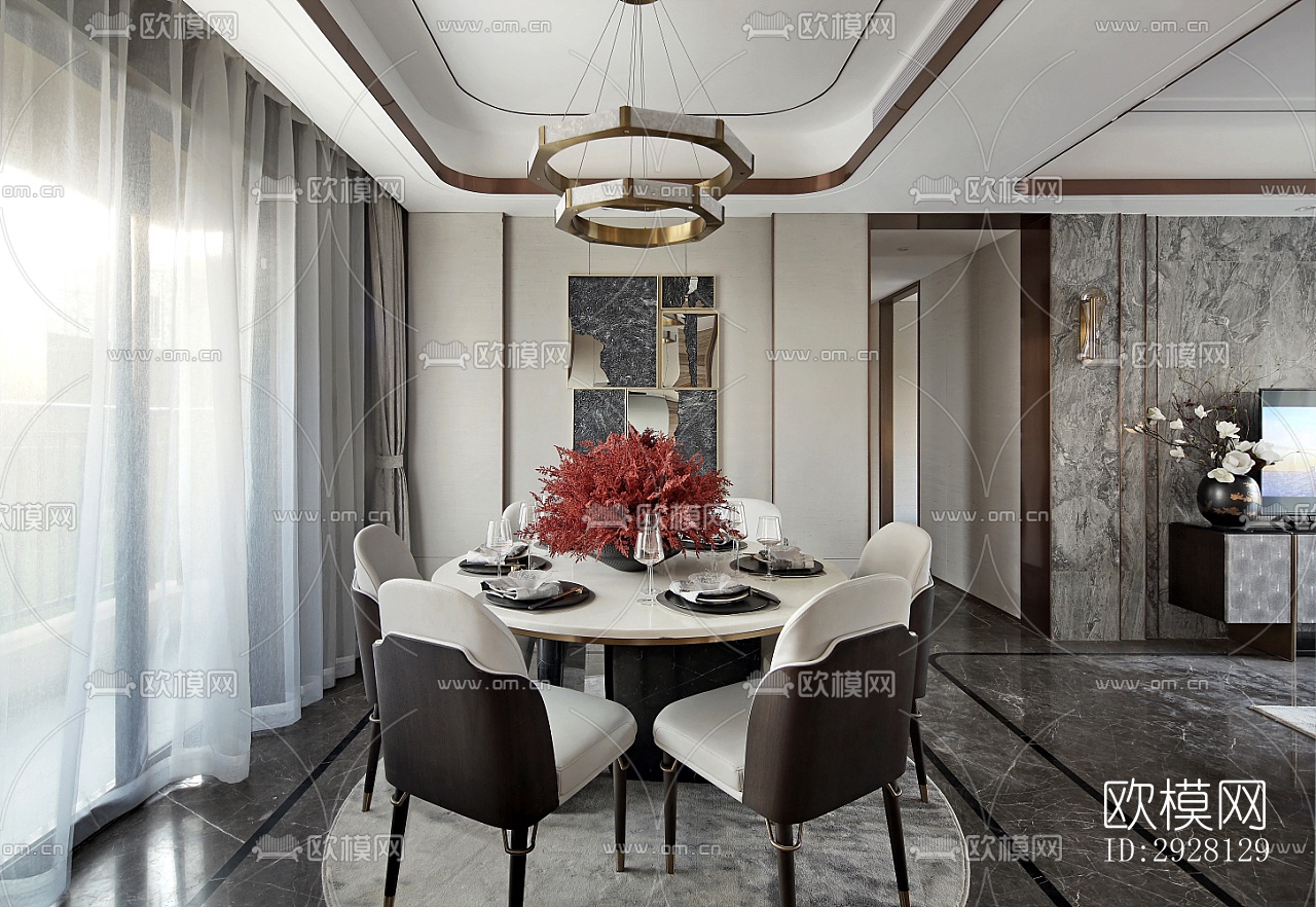 中式平层效果图下载（渲染图16）