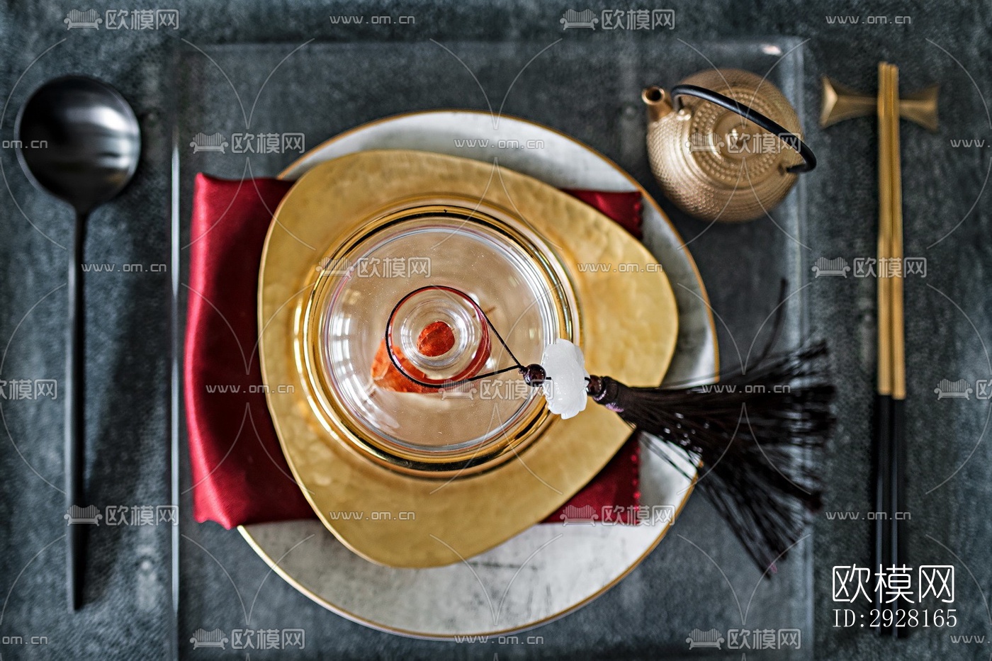 新中式平层效果图下载（渲染图13）