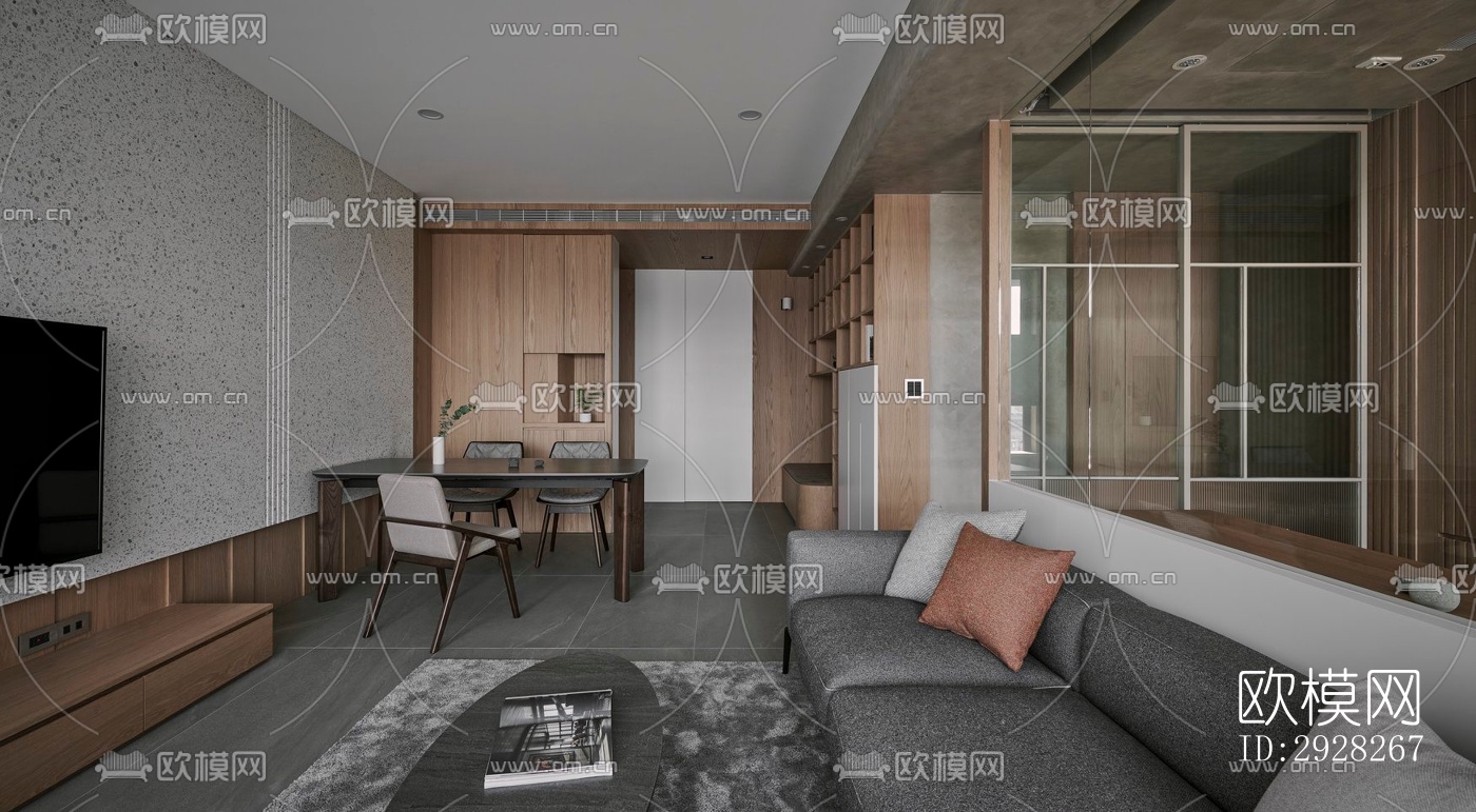 日式平层效果图下载（渲染图12）