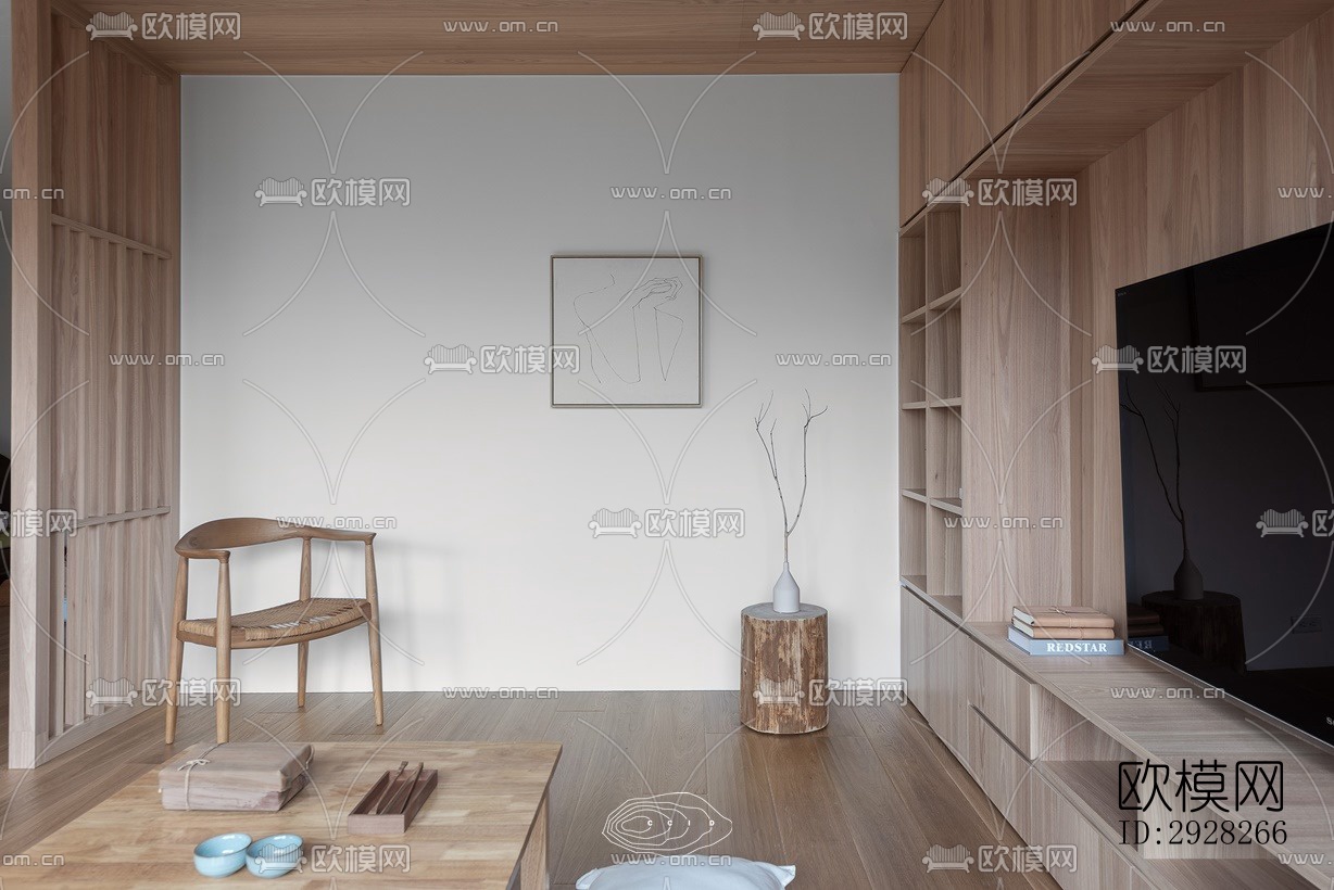 日式平层效果图下载（渲染图6）