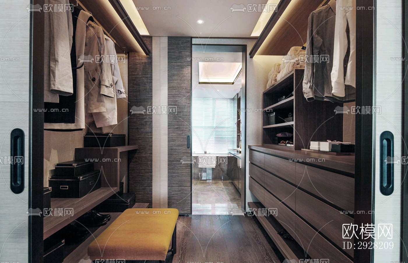 新中式平层效果图下载（渲染图5）