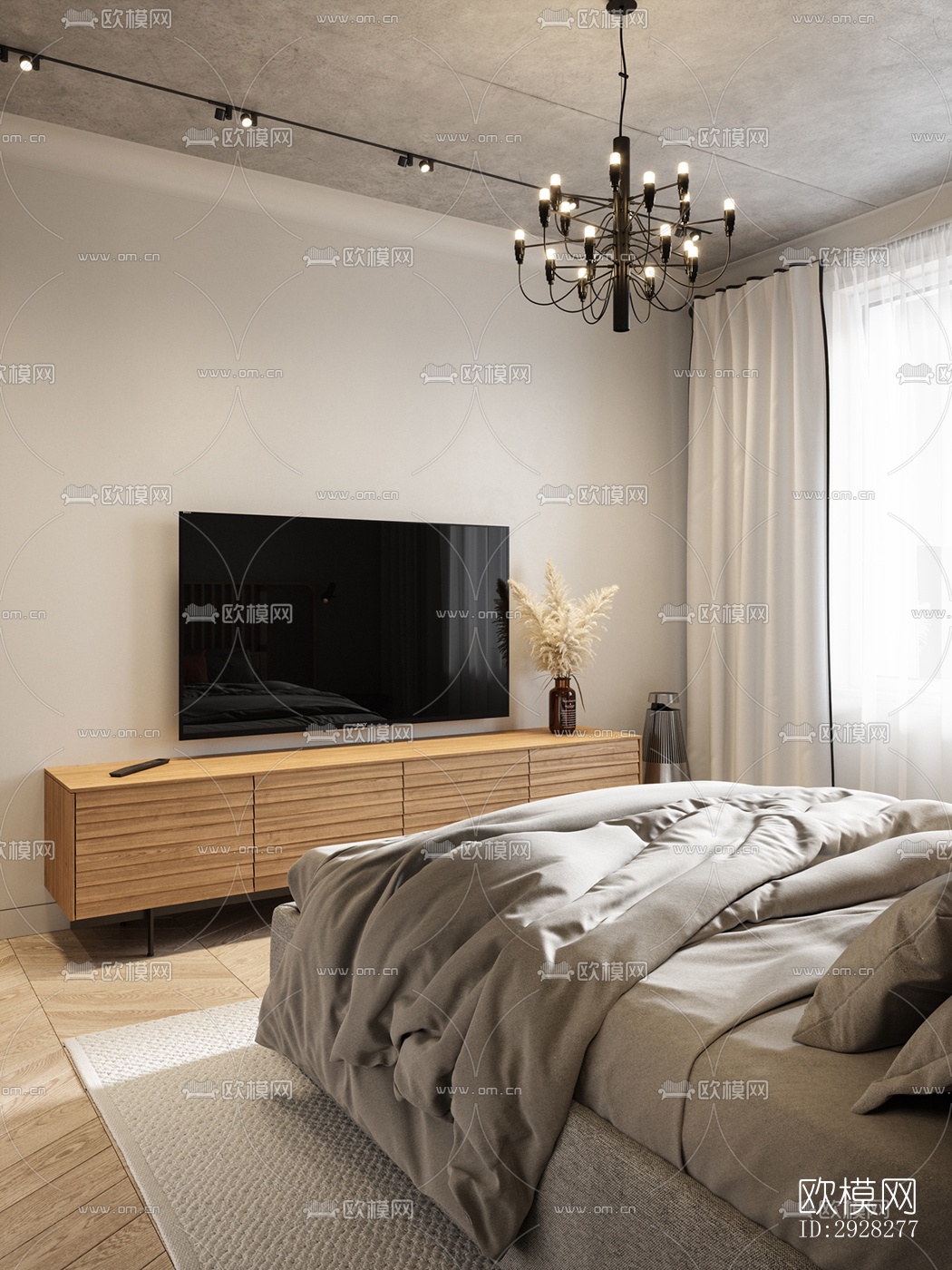 现代平层效果图下载（渲染图3）