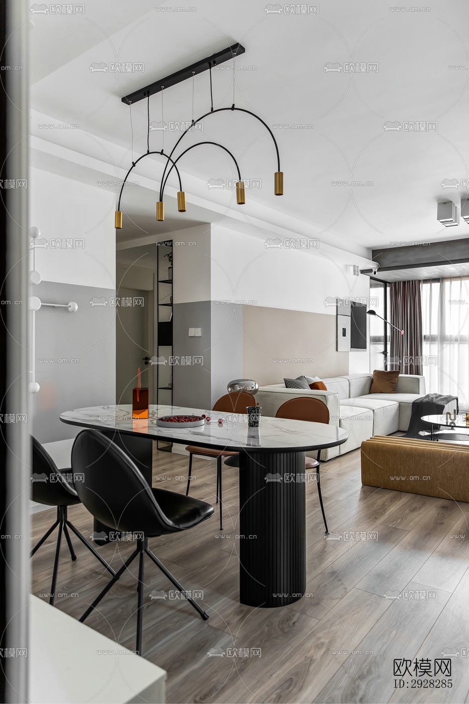 现代平层效果图下载（渲染图2）