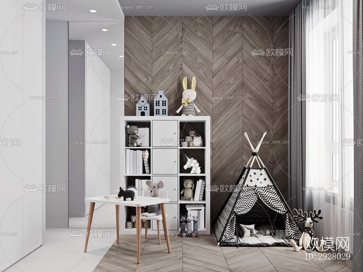 现代公寓效果图下载（渲染图8）