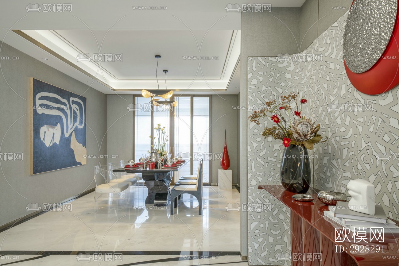 现代平层效果图下载（渲染图18）