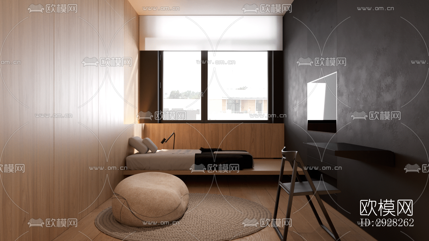 日式平层效果图下载（渲染图5）